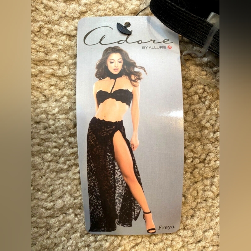 ALLURE ADORE FREYA SEE THROUGH ME BANDEAU SKIRT BLACK maxi swimwear wrap